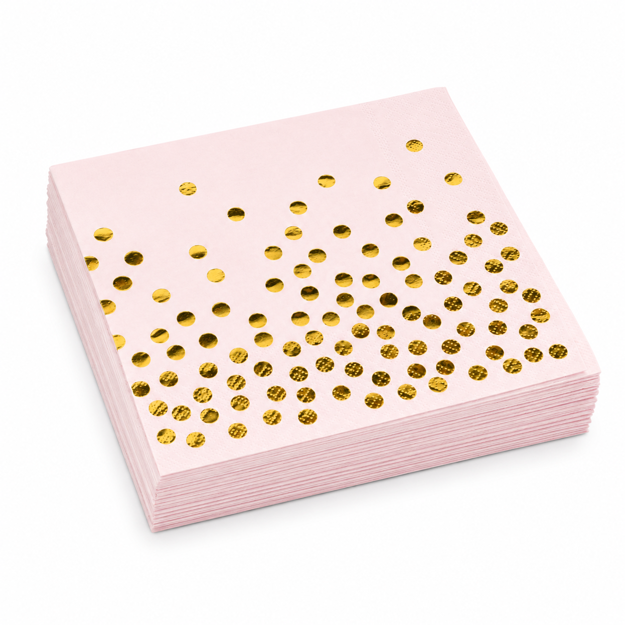 Pink Polka Dots With Gold Star Plate Set (Pack of 10)