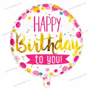 Happy Birthday To You Hot Pink and Gold 18'' Foil Balloon