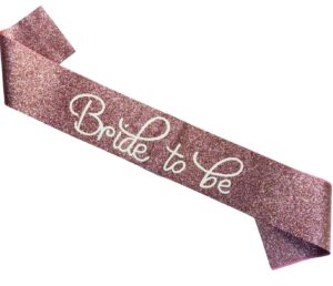 Bride to Be Pink Glitter Sash