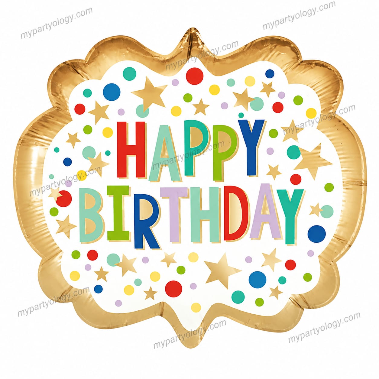 Happy Birthday Gold Trim 25'' Foil Balloon (Anagram)