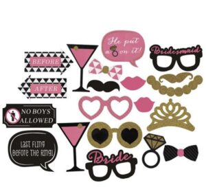 Bride To Be Pink & Black Photo Props (Pack of 20)