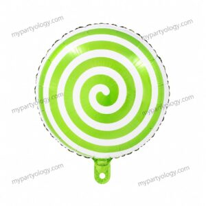 Candy Lollipop Green & White 18'' Foil Balloon