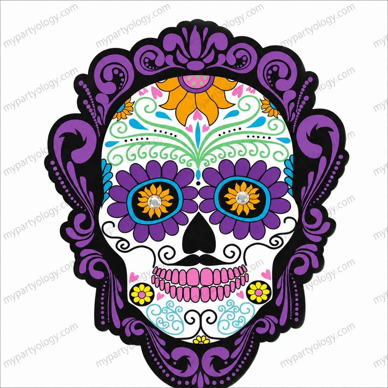 Mexican Skull Thick Paper Hanging Decoration (Pack of 1)