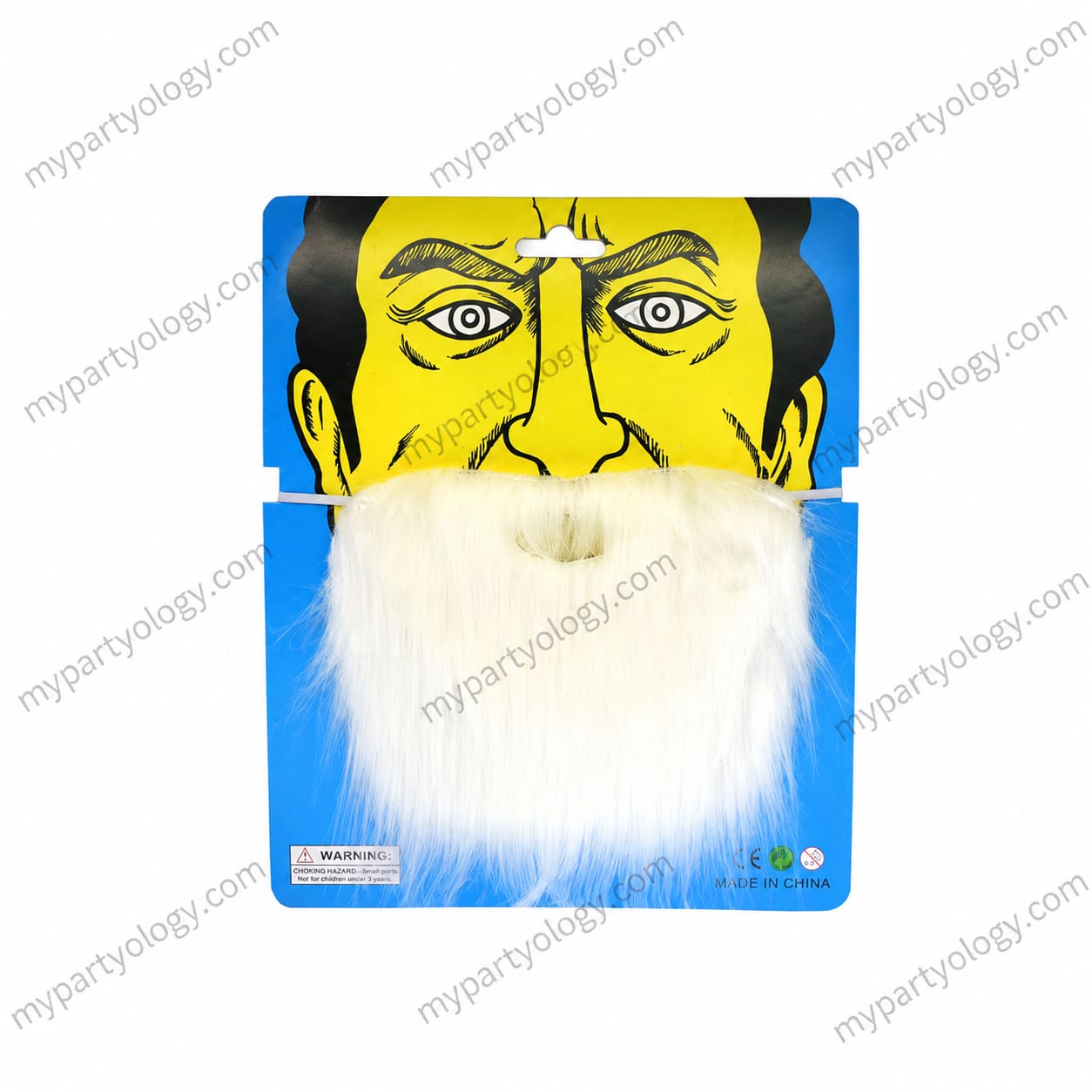 Traditional White Beard & Mustache Set (Pack of 1) - Image 2