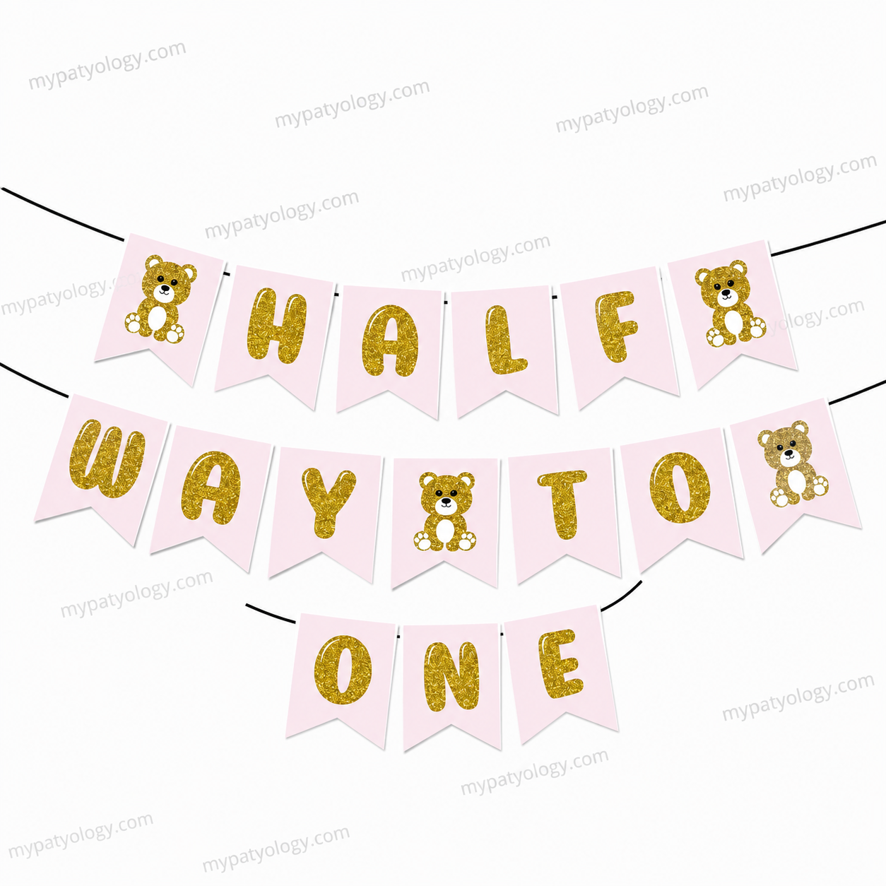 Half Way To One Pink Paper Banner