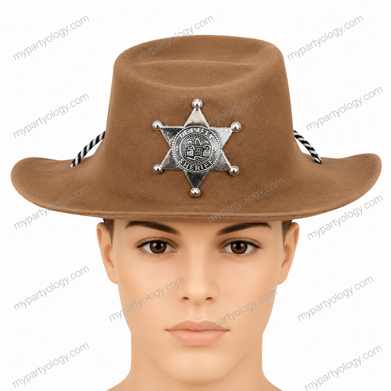 Brown Plastic Cowboy Hat
