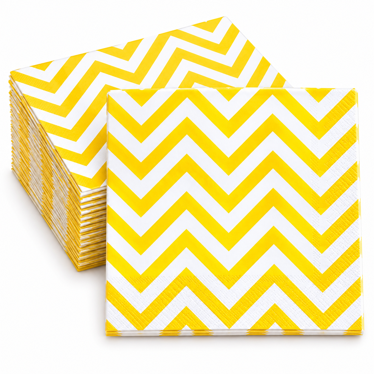 Gold & White Chevron Dinner Napkins