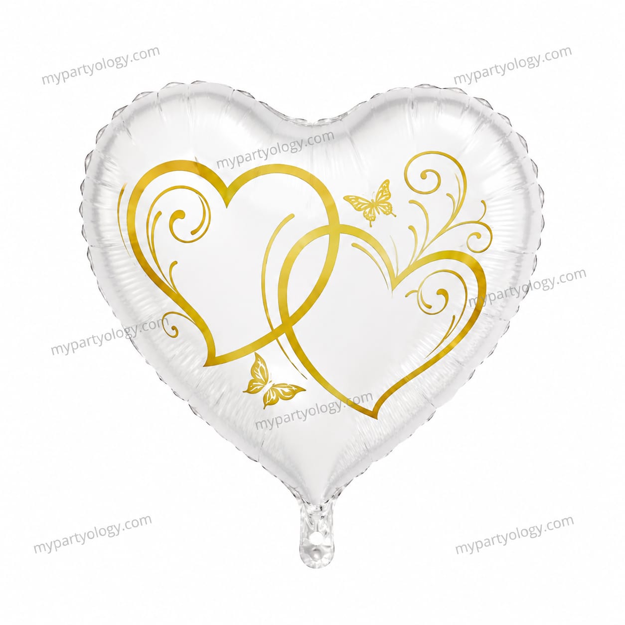 Silver & Gold Heart 18'' Foil Balloon