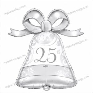 25th Anniversary Silver Bell 27" Foil Balloon (Anagram)