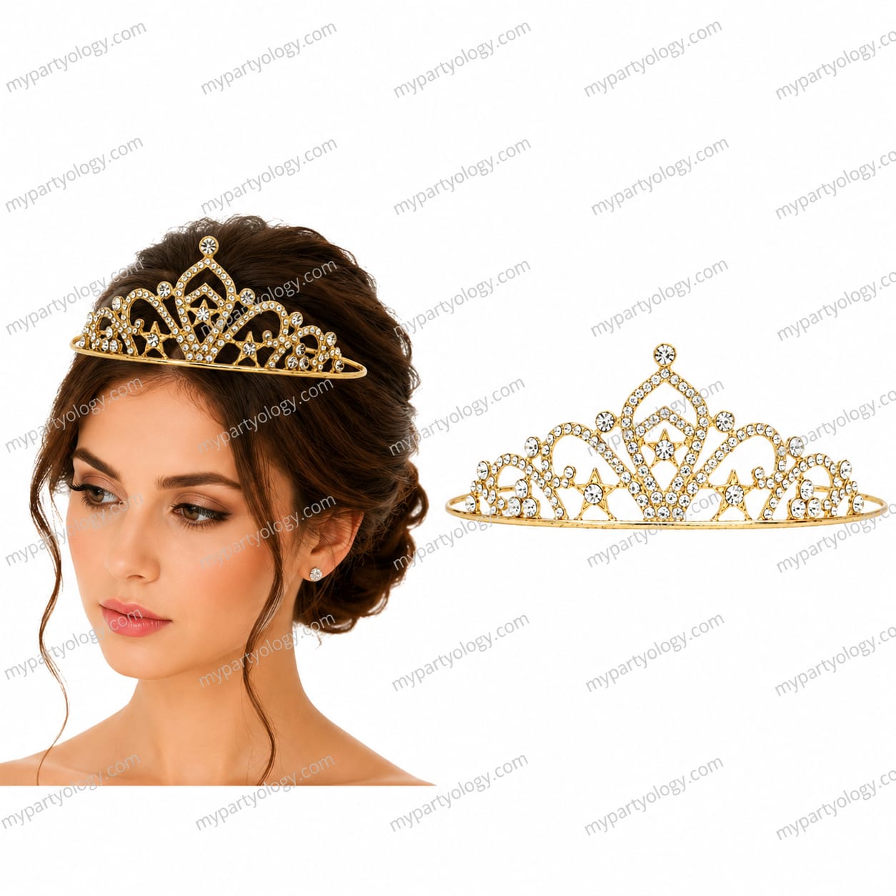 Gold Metal Tiara (Pack of 1)