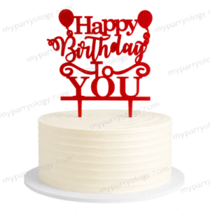 Happy Birthday To You Red Cake Topper