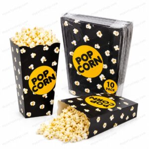Black Popcorn Paper Box (Pack of 10)