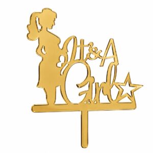 Its A Girl Woman Gold Cake Topper