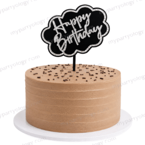 Happy Birthday Silver Cloud Cake Topper
