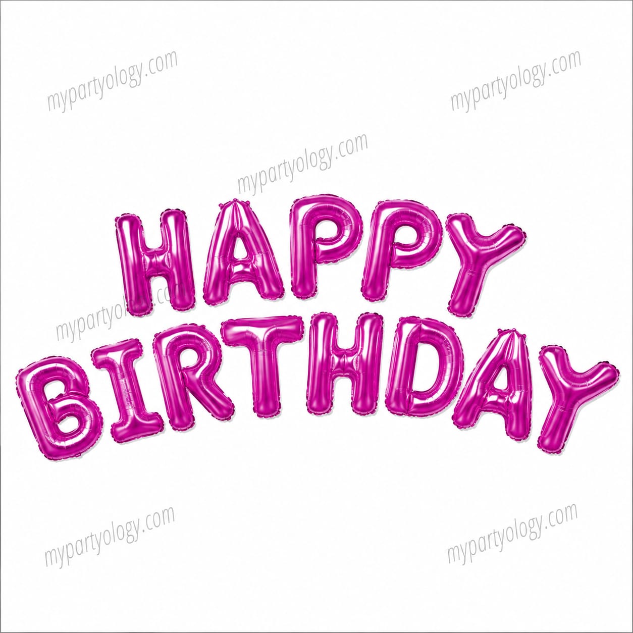 Happy Birthday Dark Pink 16" Foil Balloon Banner