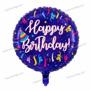 Happy Birthday Fireworks Purple 18'' Foil Balloon