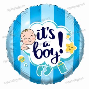 It's A Boy Round Shaped 18'' Foil Balloon