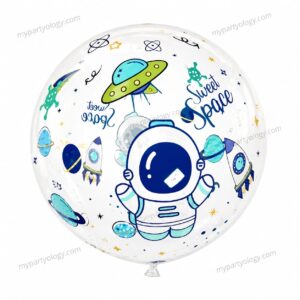 Space Theme Transparent 22'' Bobo/Orbz Balloon