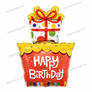 Happy Birthday Orange & Yellow Gift 36'' Foil Balloon