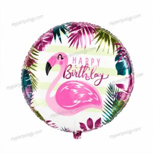 Happy Birthday Flamingo 18'' Foil Balloon