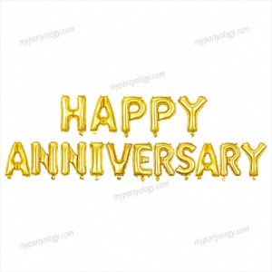 Happy Anniversary Gold 16" Foil Balloon Banner