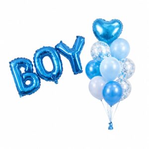 Blue Boy 22" Foil Banner W/Latex & Foil Balloon Set (Pack of 11)