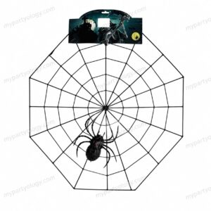 Black Plastic Web With Spider