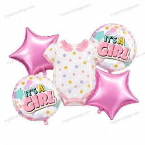 It's A Girl Clothes Foil Balloon Set (Pack of 5)