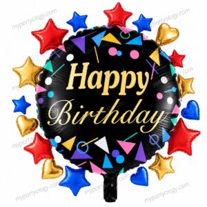 Happy Birthday Star Cluster 26'' Foil Balloon