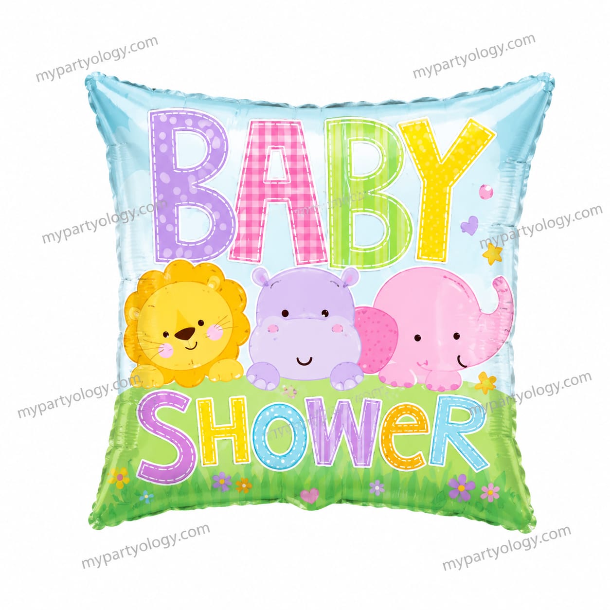 Baby Shower Square Metallic Animal Square 18'' Foil Balloon