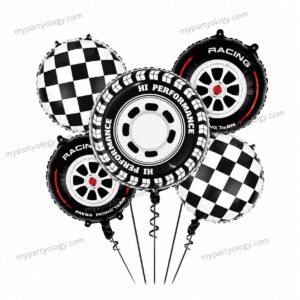 Racing Car Tyres Foil Balloon Set (Pack of 5)