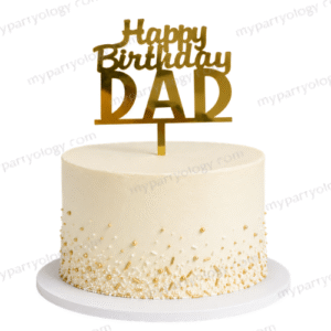 Happy Birthday DAD Gold Cake Topper