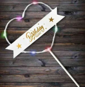Heart Shape LED Happy Birthday Cake Topper