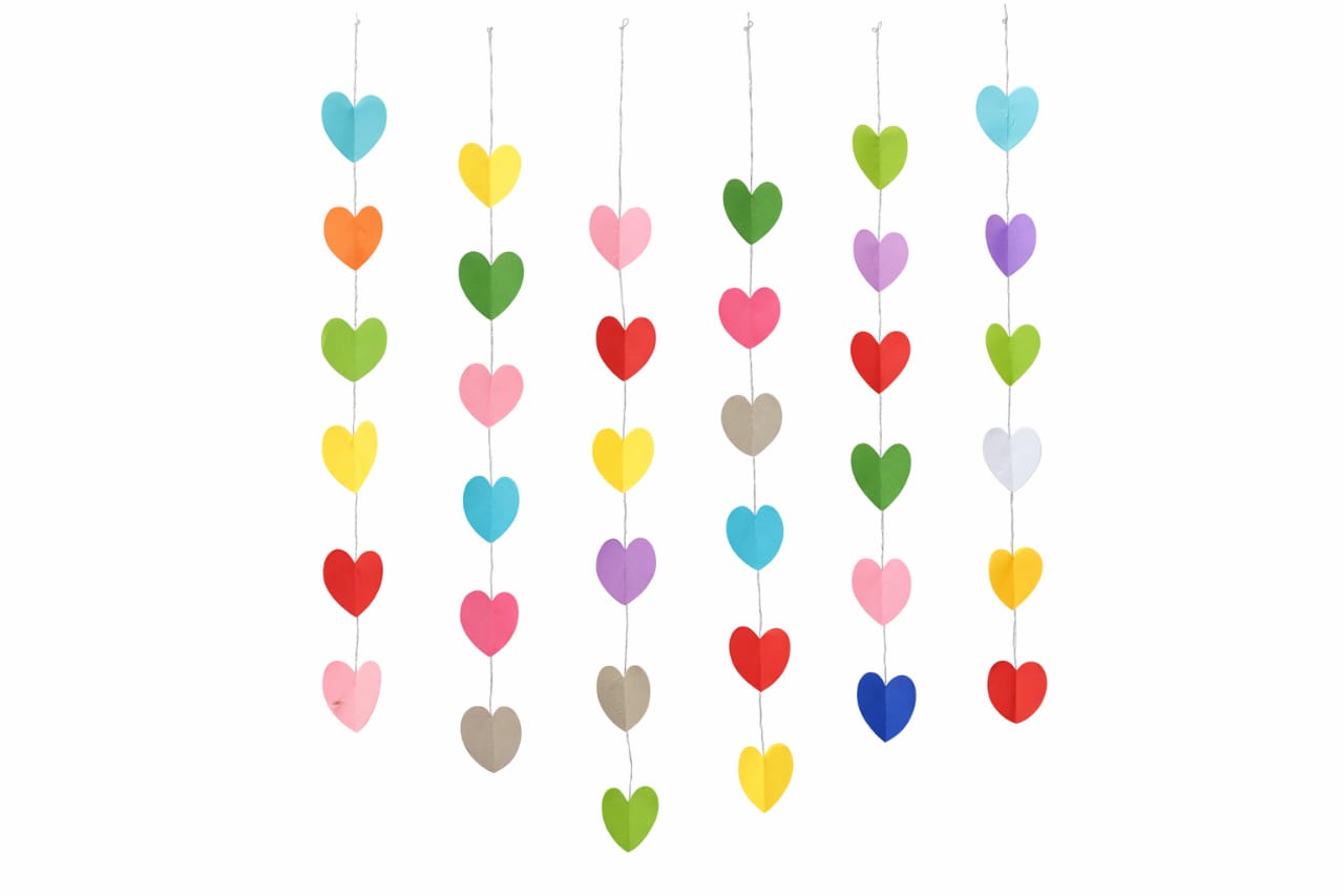 Colourful Heart Wall Hanging Decor