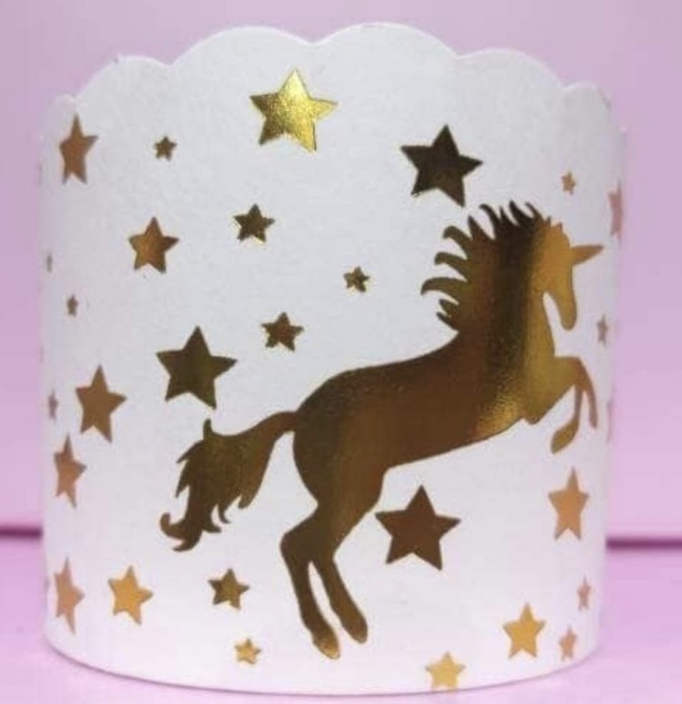 Unicorn Gold W/Star Paper Muffin Cups (Pack of 5)