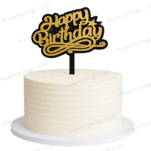 Happy Birthday Cursive Script Cake Topper