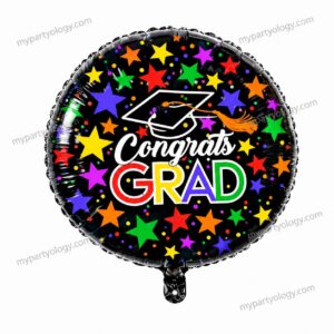 Congrats Grad Colourful Stars 18'' Foil Balloon