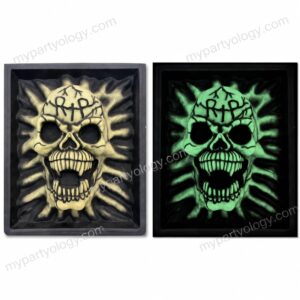 Glow In The Dark Scary Skull Hanging Plastic Frame ( Rental - Only In Pune)