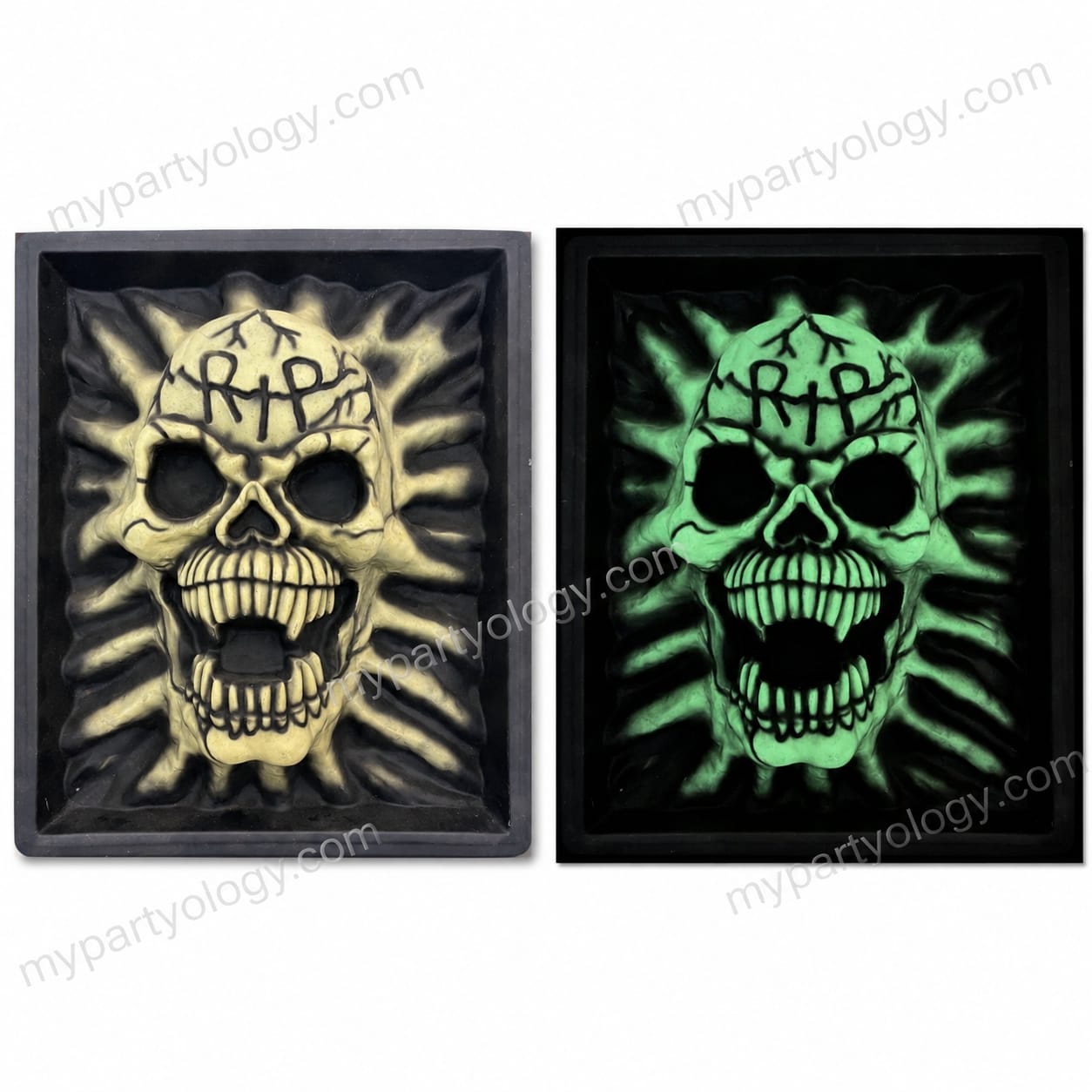 Glow In The Dark Scary Skull Hanging Plastic Frame ( Rental - Only In Pune)