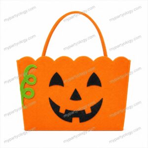 Pumpkin Felt Trick Or Treat Bags (Pack of 1)