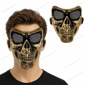 Gold Military Skull Face Mask