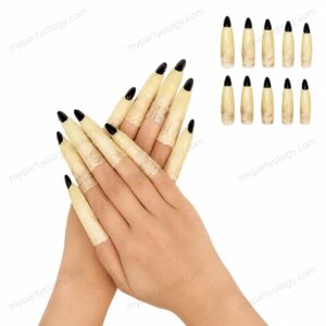 Witch Plastic Black Nails (Pack of 1)