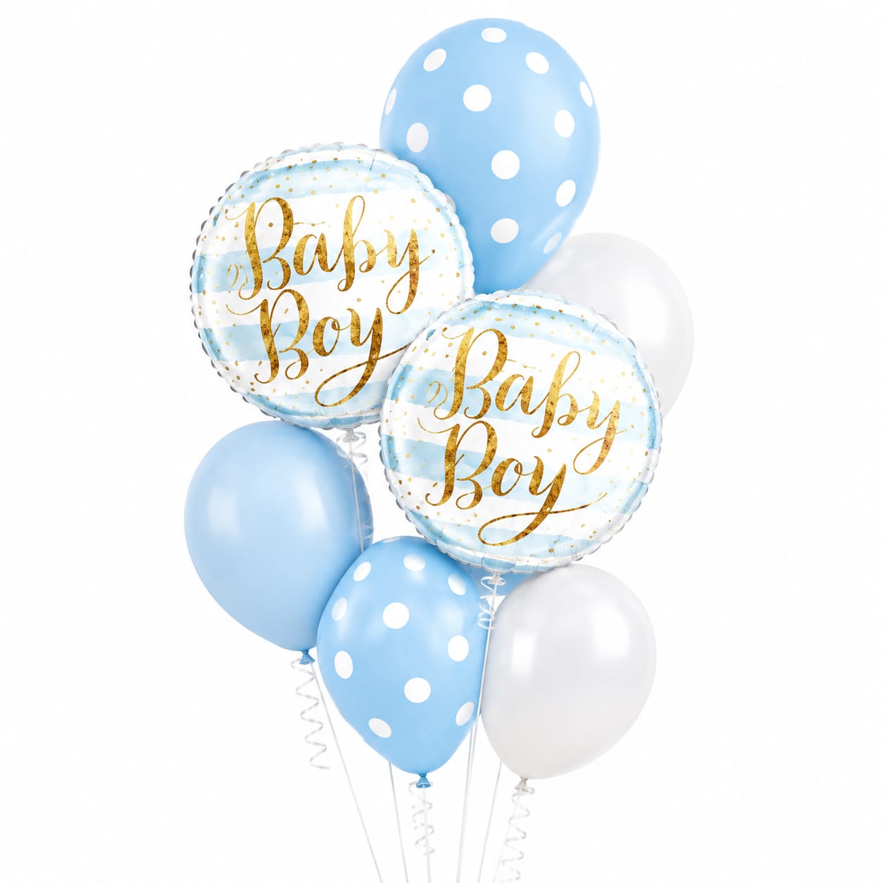 Baby Boy Blue Foil & Latex Balloon Set (Pack of 5)