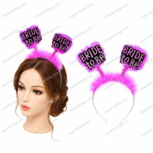 Bride to Be Pink Feather Headband (Pack of 1)
