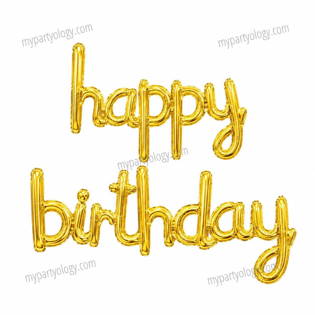 Happy Birthday Cursive Gold 13" Foil Balloon Banner