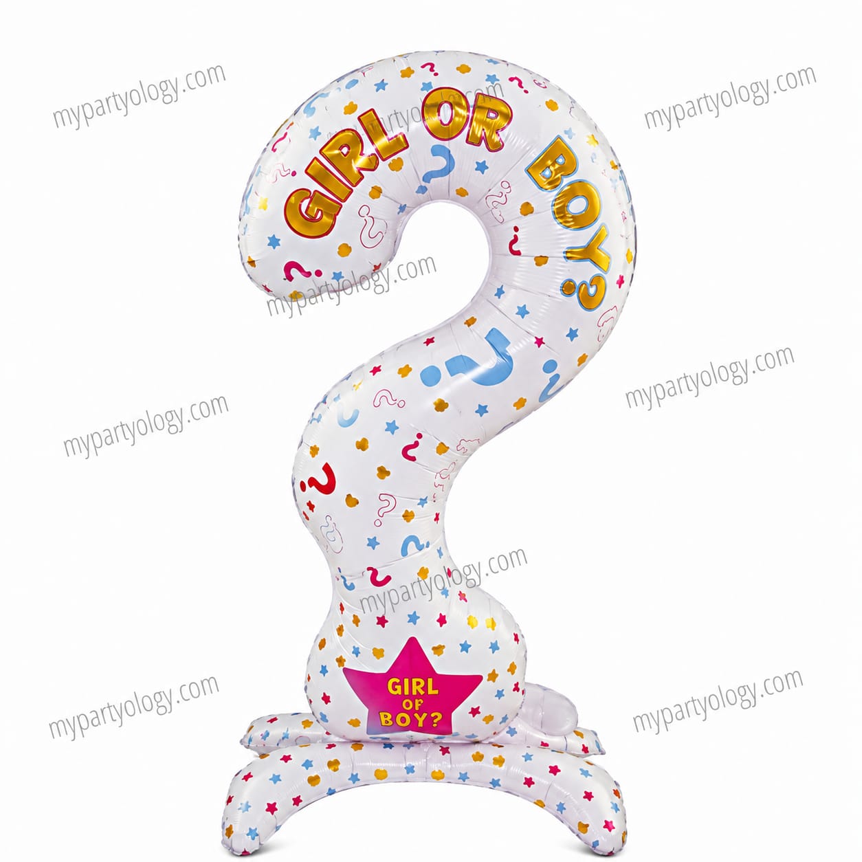 Girl Or Boy Question Mark Standee 34" Foil Balloon
