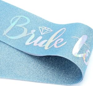 Bride to Be Blue Glitter Sash