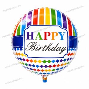 Happy Birthday Rainbow 22'' Transparent 4D Balloon
