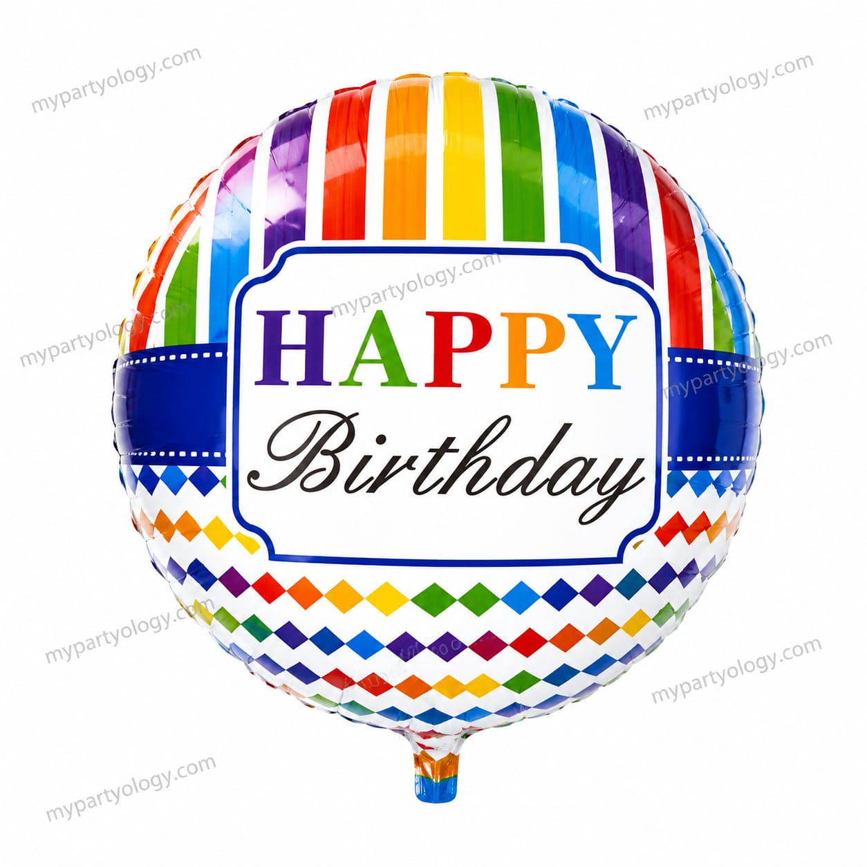 Happy Birthday Rainbow 22'' Transparent 4D Balloon