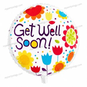 Get Well Soon Flowers 18'' Foil Balloon